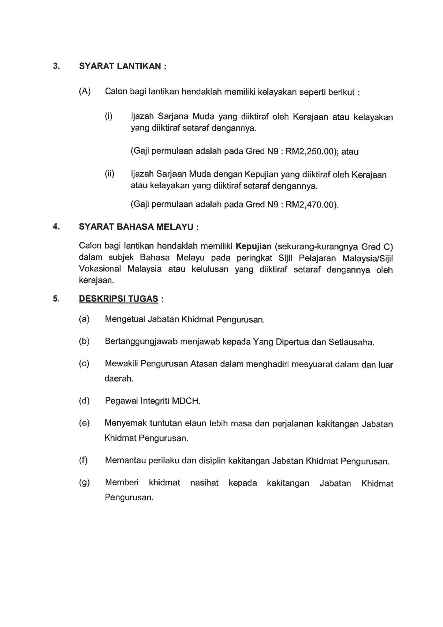 jawatan kosong