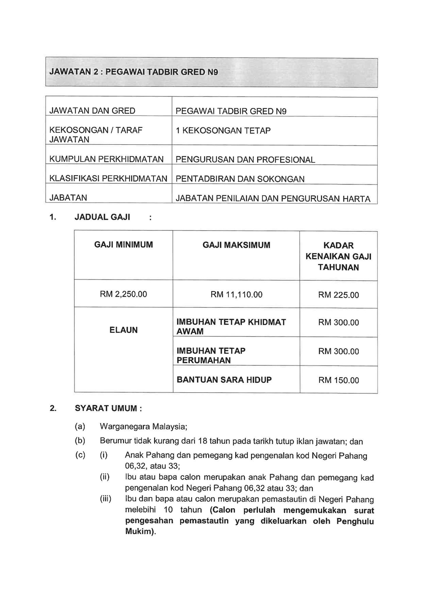 jawatan kosong